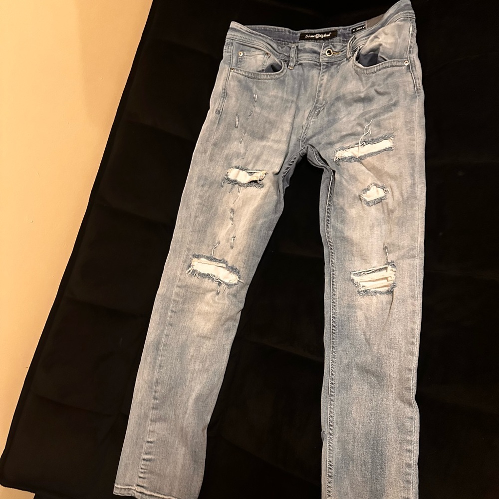 Light Blue Distressed Jeans